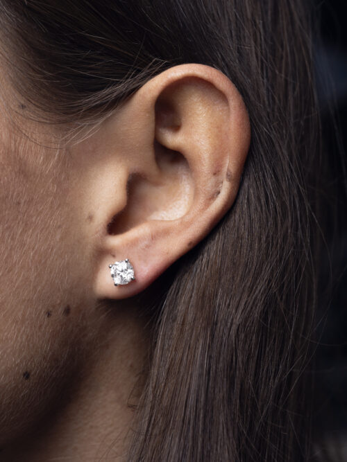 Trotters 18ct White Gold Single Stone Natural Diamond Studs