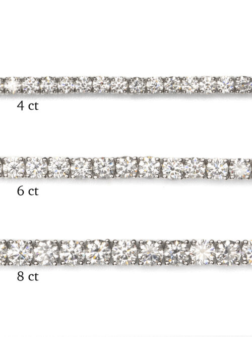 Trotters 14ct White Gold 8ct Lab Grown Diamond Tennis Bracelet