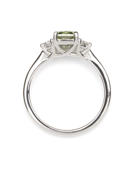Trotters Platinum 1.56ct Fancy Radiant Cut Lab Grown Diamond Ring With Trapezoid Shoulders 0.30ct