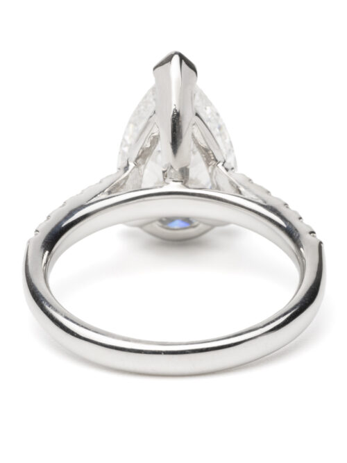 Trotters Platinum 4.02ct Pear Shape Lab Grown Diamond Ring With Diamond Sholuders 0.22ct
