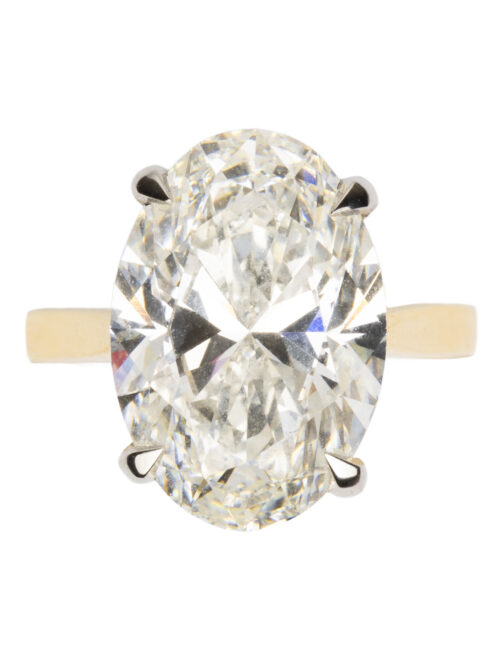 Trotters 18ct Yellow Gold And Platinum 8ct Lab Grown Oval Diamond Ring