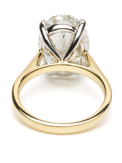 Trotters 18ct Yellow Gold And Platinum 8ct Lab Grown Oval Diamond Ring
