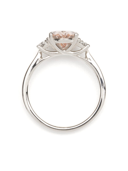 Trotters Platinum 2.06ct Oval Fancy Lab Grown Diamond Ring With Trapezoid Shoulders 0.42ct