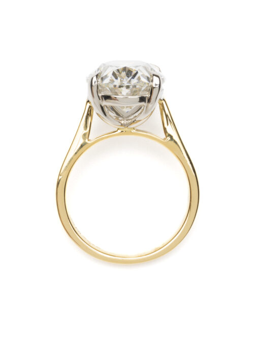 Trotters 18ct Yellow Gold And Platinum 8ct Lab Grown Oval Diamond Ring