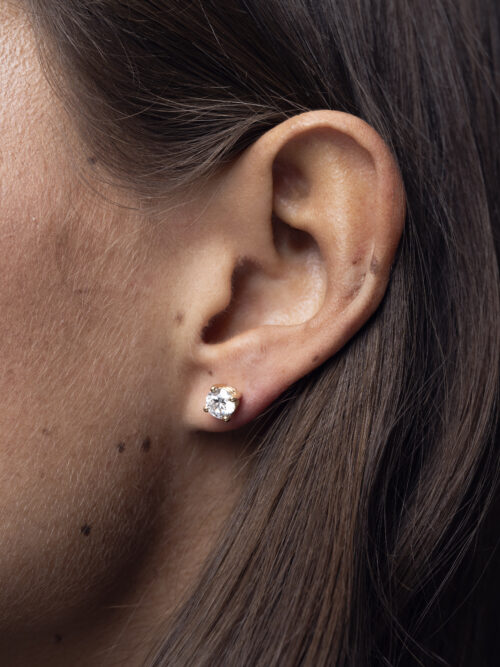 Trotters 1.40ct 18ct Yellow Gold Certified Single Stone Lab Grown Diamond Studs