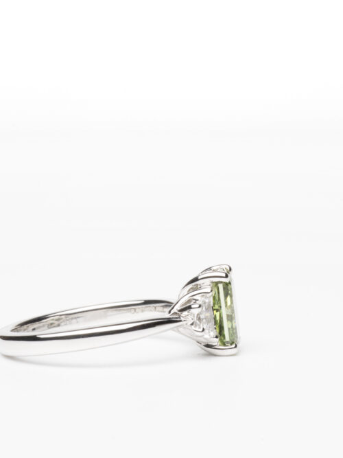 Trotters Platinum 1.56ct Fancy Radiant Cut Lab Grown Diamond Ring With Trapezoid Shoulders 0.30ct