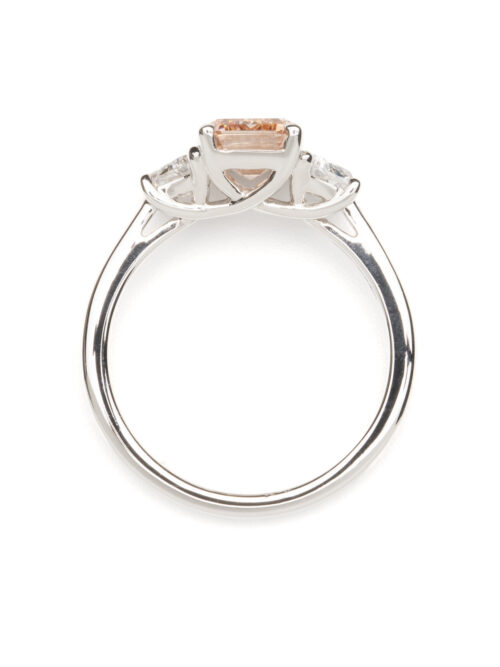 Trotters Platinum 2.05ct Emerald Cut Fancy Lab Grown Diamond Ring With Trapezoid Shoulders 0.86ct