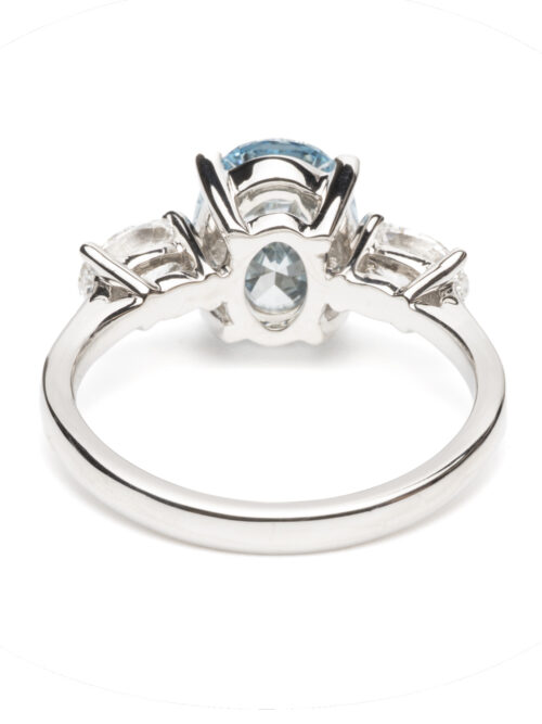 Trotters Platinum 2.00ct Oval Fancy Lab Grown Diamond Ring With Oval Shoulders 0.80ct