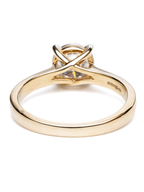 Trotters 9ct Yellow Gold Natural 1.01ct Single Stone Brilliant Round Diamond Ring