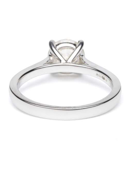 Trotters 9ct White Gold Single Stone Brilliant Round Natural Diamond Ring 1.64ct