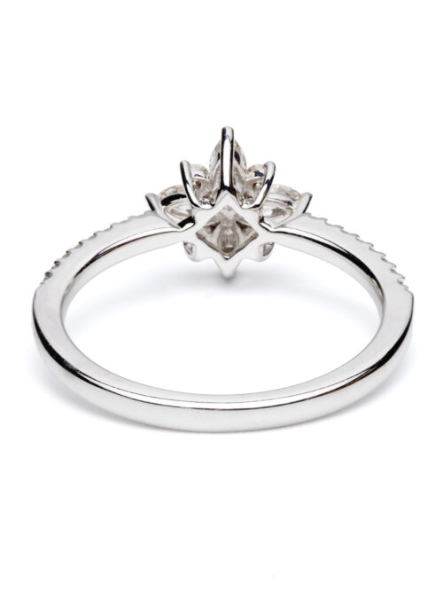 Trotters 10ct White Gold Marquise & Brilliant Round  Natural Diamond 0.50ct