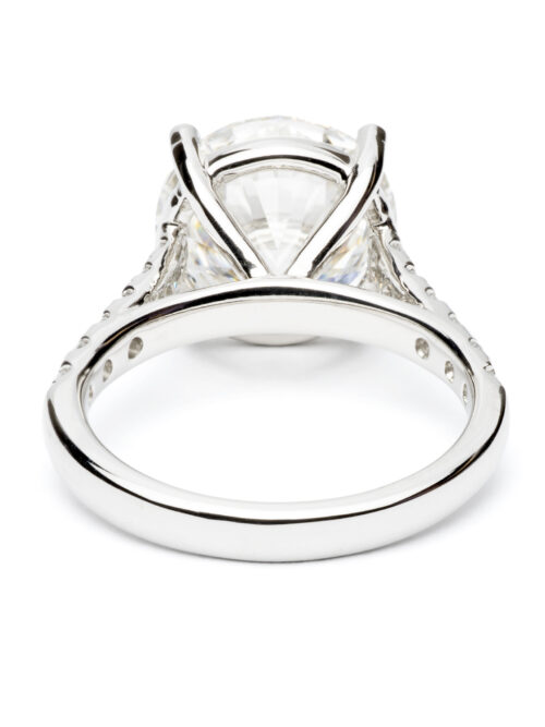 Trotters Platinum 5ct Brilliant Round Lab Grown Diamond Ring With Diamond Set Shoulders