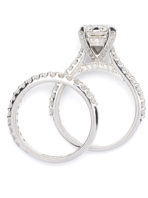 Trotters 9ct White Gold Wedding Set 1.69ct Total