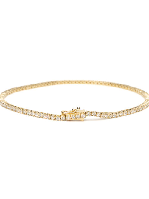 Trotters 18ct Yellow Gold 2ct Natural Diamond Tennis Bracelet
