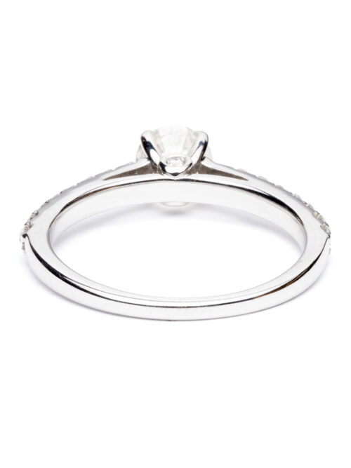 Trotters 14ct White Gold Single Stone Diamond Ring Approx 0.98ct With Diamond Set Sholders