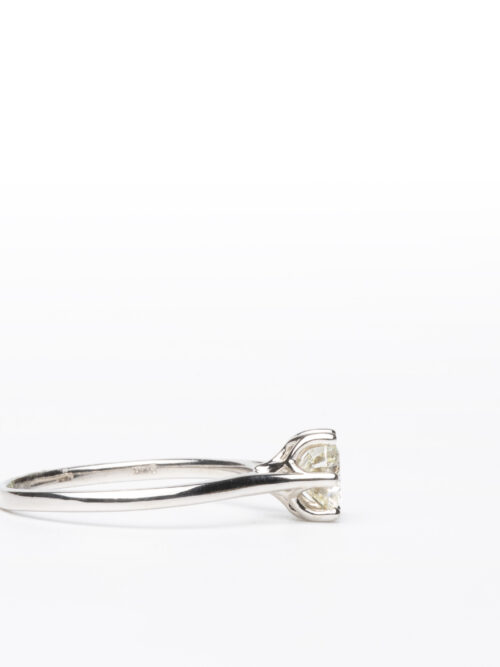 Trotters 14ct White Gold Single Stone Six Claw Diamond Ring