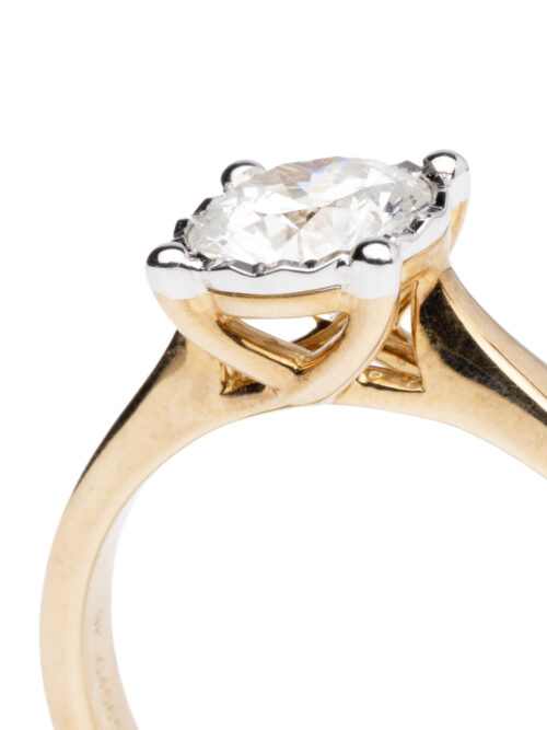 Trotters 9ct Yellow Gold Natural 1.01ct Single Stone Brilliant Round Diamond Ring