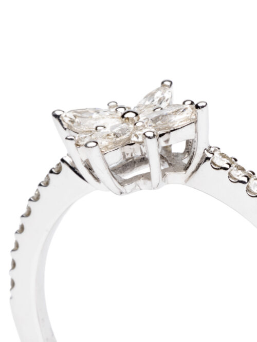 Trotters 10ct White Gold Marquise & Brilliant Round  Natural Diamond 0.50ct