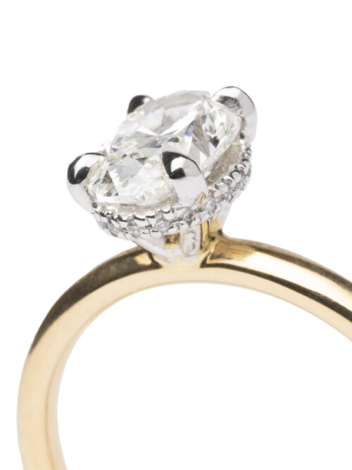 Trotters 18ct Yellow Gold Single Stone Natural Oval Diamond Ring Gia Graded