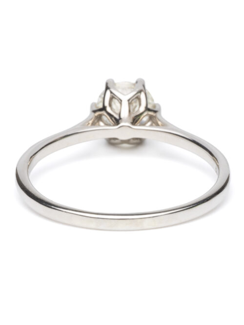 Trotters 14ct White Gold Single Stone Six Claw Diamond Ring