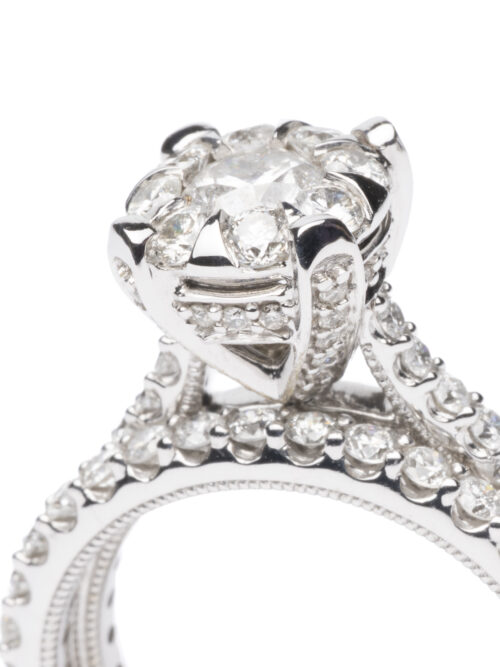 Trotters 9ct White Gold Wedding Set 1.69ct Total