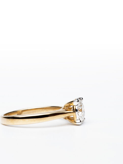 Trotters 9ct Yellow Gold Natural 1.01ct Single Stone Brilliant Round Diamond Ring