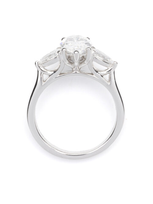 Trotters Platinum 2.01ct Marquise Cut Lab Grown Diamond Ring With Pear Shape Shoulders