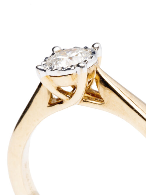 Trotters 9ct Yellow Gold Single Stone Brilliant Round 0.50ct