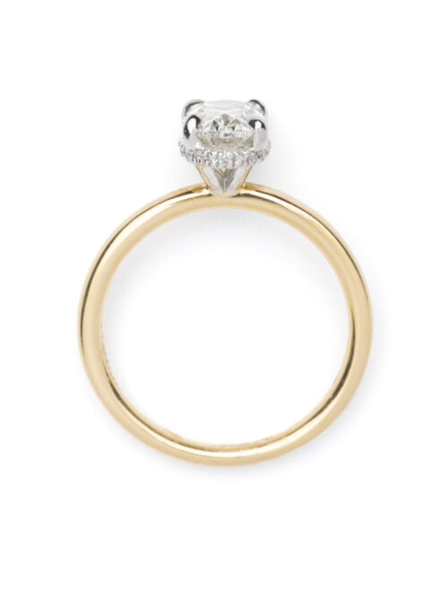 Trotters 18ct Yellow Gold Single Stone Natural Oval Diamond Ring Gia Graded