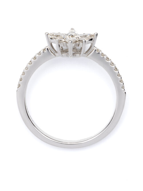 Trotters 10ct White Gold Marquise & Brilliant Round  Natural Diamond 0.50ct
