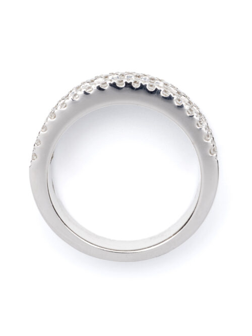 Trotters 18ct White Gold Half Eternity Diamond Ring Baguette And Rounds 1.09ct