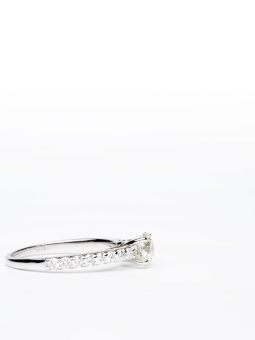 Trotters 14ct White Gold Single Stone Diamond Ring Approx 0.98ct With Diamond Set Sholders