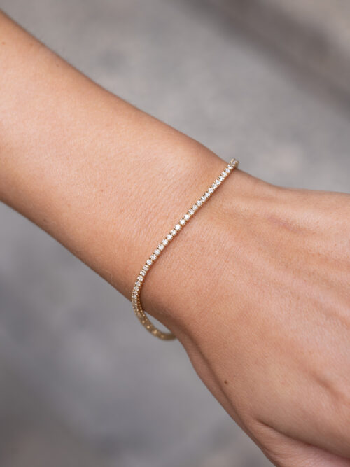 Trotters 18ct Yellow Gold 2ct Natural Diamond Tennis Bracelet