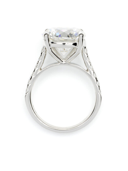 Trotters Platinum 5ct Brilliant Round Lab Grown Diamond Ring With Diamond Set Shoulders