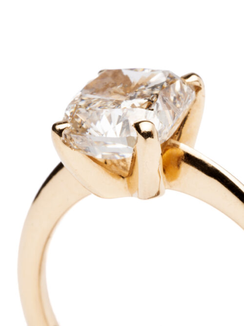 Trotters 18ct Rose Gold Cushion Cut 2.47ct Natural Diamond Ring