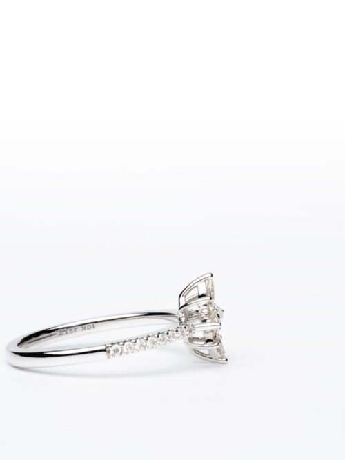 Trotters 10ct White Gold Marquise & Brilliant Round  Natural Diamond 0.50ct