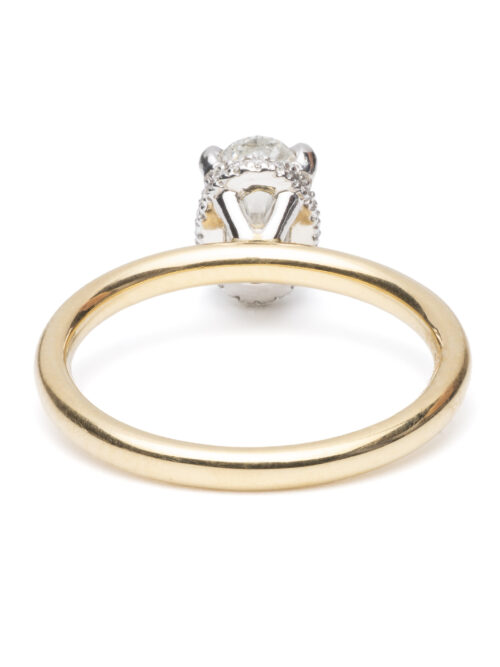 Trotters 18ct Yellow Gold Single Stone Natural Oval Diamond Ring Gia Graded