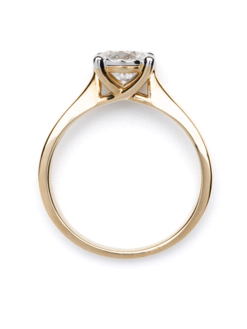 Trotters 9ct Yellow Gold Natural 1.01ct Single Stone Brilliant Round Diamond Ring