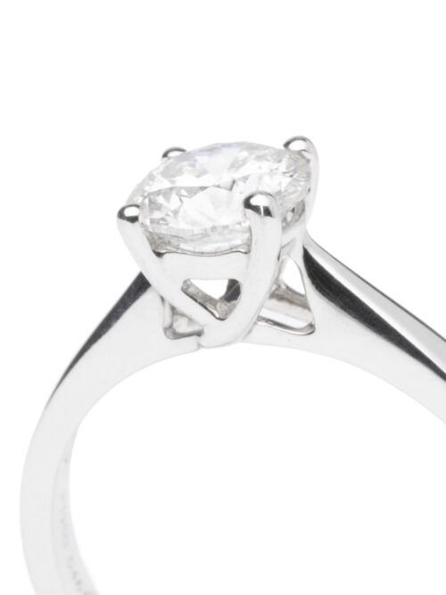 Trotters Platinum Single Stone Brilliant Round Natural Diamond Ring