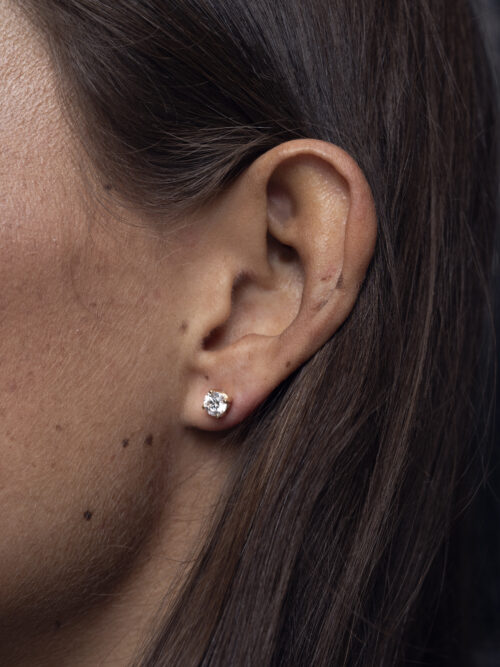 Trotters 1ct 18ct Yellow Gold Certified Single Stone Lab Grown Diamond Studs