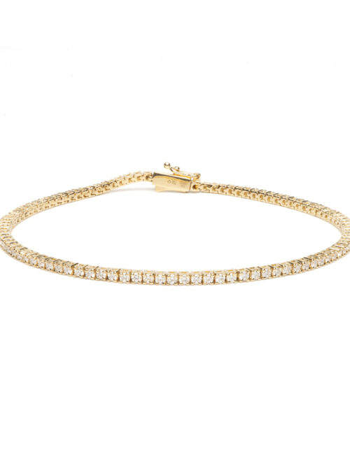 Trotters 18ct Yellow Gold 2ct Natural Diamond Tennis Bracelet