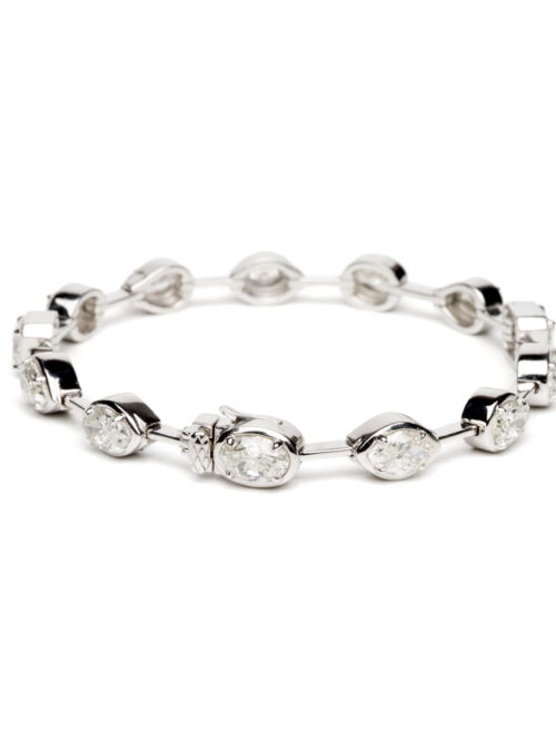 Trotters 18ct White Gold Multi Stone Bracelet