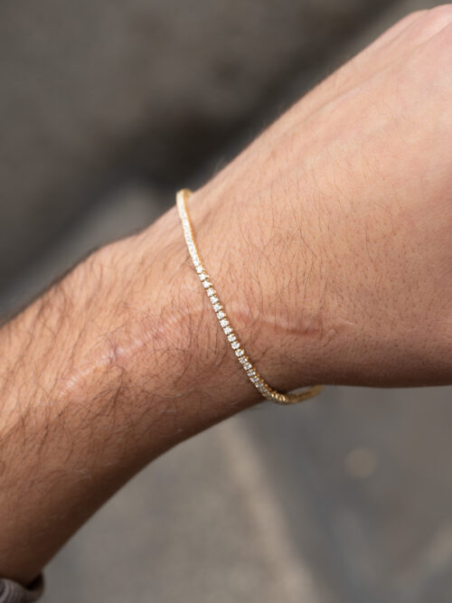 Trotters 18ct Yellow Gold 2ct Natural Diamond Tennis Bracelet