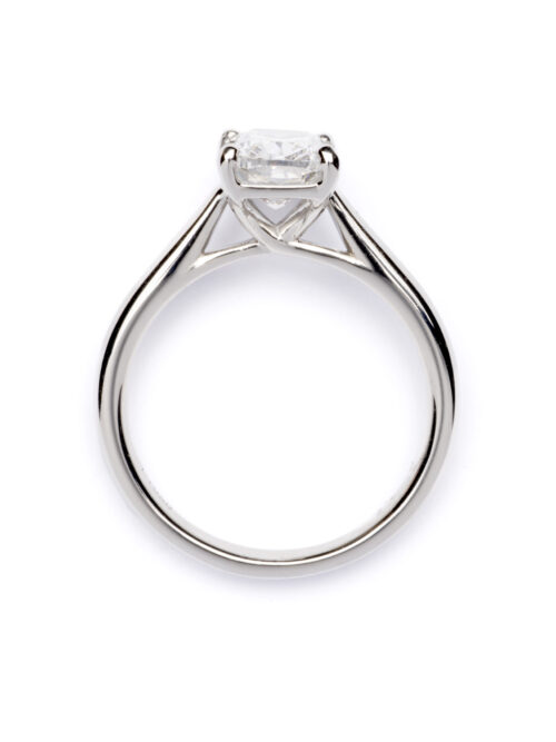 Trotters Platinum 2.00ct Lab Grown Elongated Cushion  Diamond Ring