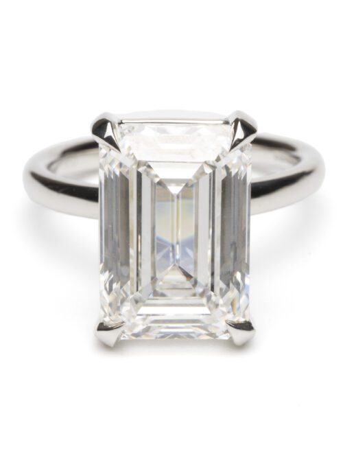 Trotters Platinum 8ct Lab Grown Emerald Cut Diamond