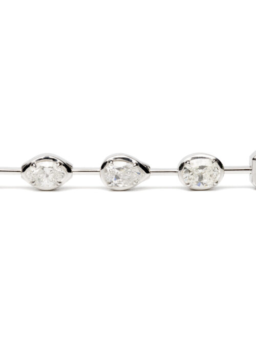Trotters 18ct White Gold Multi Stone Bracelet