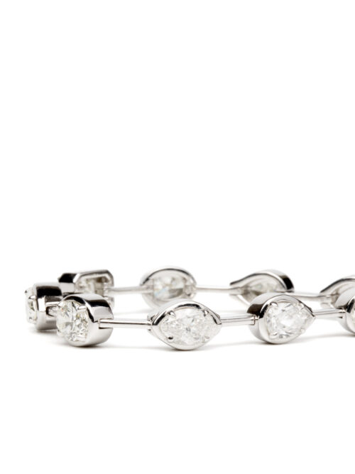 Trotters 18ct White Gold Multi Stone Bracelet