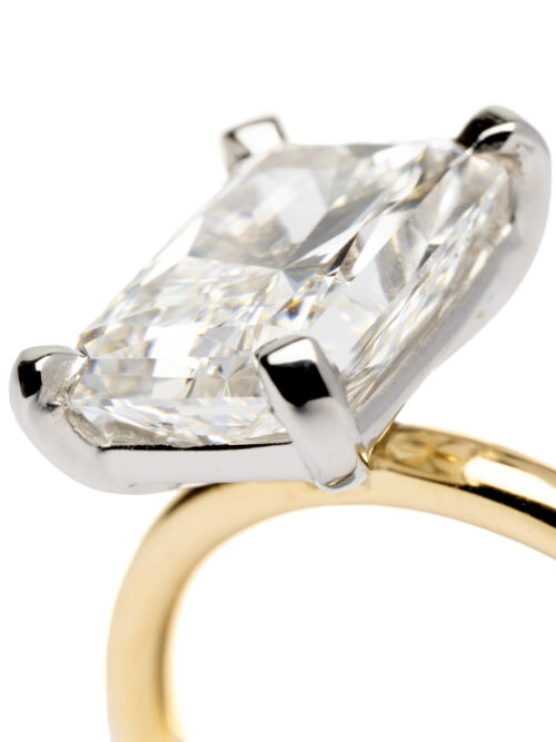 Trotters 18ct Yellow Gold & Platinum 4ct Radiant Cut Lab Grown Diamond Ring