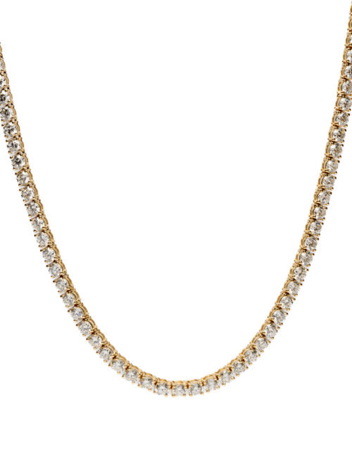 Trotters 9ct Yellow Gold 18ct Lab Grown Diamond Tennis Chain