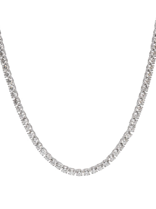 Trotters 9ct White Gold 18ct Lab Grown Diamond Tennis Chain